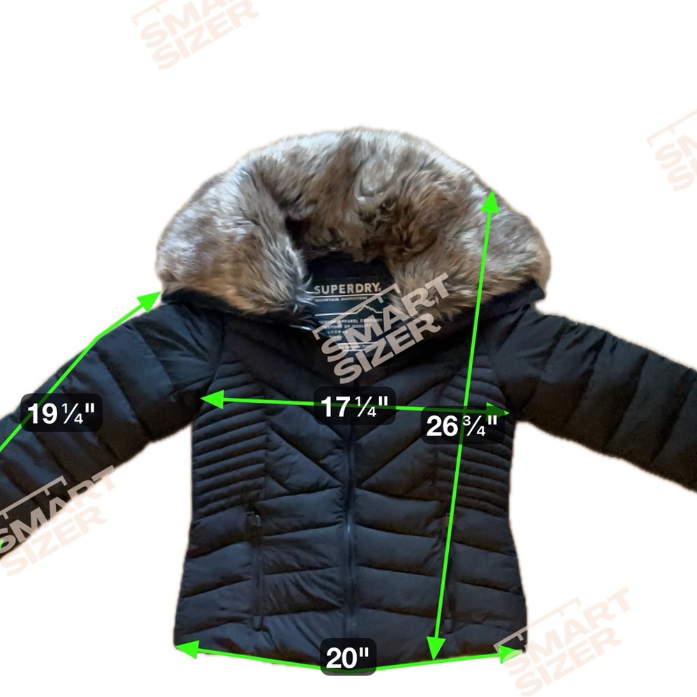 Superdry women’s Puffer Jacket with Faux Fur Hood Size M gently worn - Picture 3 of 3